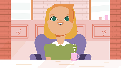 Cafe branding cafe character coffee conversation date design dialog diner flat style girl illustration retro shop vector