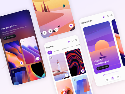 Gazeo - Abstract Wallpapers App abstract art illustration mobile app personalisation ui vibrant wallpapers