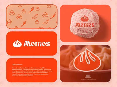 Momos logo,Letter M & Momos combination mark iconic logo momo business identity