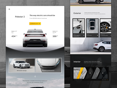 Polestar Concept car css design electric ev figma html landing page layout polestar ui ux vehicle web web design website