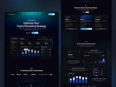 Saas - Digital marketing Landing page UI branding design ui uiux