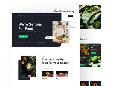 Food Landing Page branding clean design food graphic design landing page minimalist simple ui user experience user interface ux website