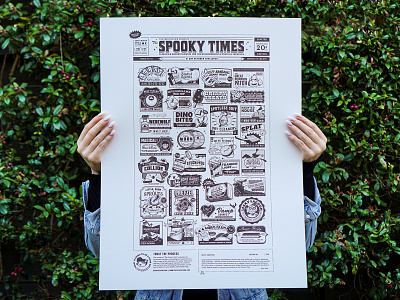 Spooky Times Silkscreen ads halloween illustration illustrator newspaper spooky the creative pain vector