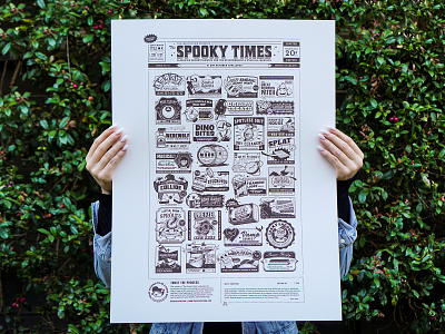 Spooky Times Silkscreen ads halloween illustration illustrator newspaper spooky the creative pain vector