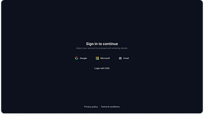 Login Page clean dark mode login product design sso login ui ui design