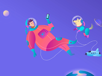 Space Buddies Animation 2d animation animation art astronaut brand brand illustration branding character character design cosmic cosmos digital illustration dog graphic design illustration motion graphics space space dog