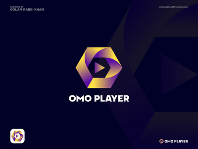 Omo Player Logo Design app logo brand identity branding creative creative designer creative logo design graphic design icon letter mark logo modern logo modern play music player play logo play sign player vector video video player