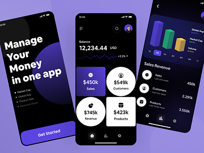 Financial Wallet -Mobile App app app design banking app design finance financial fintech mobile mobile app money ui ux wallet