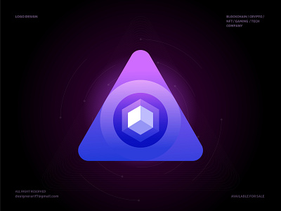 Blockchain logo concept 3d bitcoin blockchain branding crypto decentralized defi fintech futuristic gaming gradient icon identity logo modern nft sass software tech token