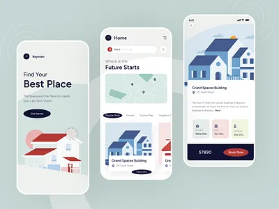 Home Rental App apartment apartment apartment design app design booking app branding buy car booking concept design home house illustration ofspace proprty rental sell ui