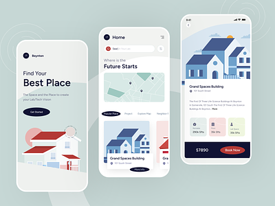 Home Rental App apartment apartment apartment design app design booking app branding buy car booking concept design home house illustration ofspace proprty rental sell ui