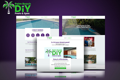 Palm Beach DiY Pools & Spas graphic design landing page typographyl ui web design website design wordpress