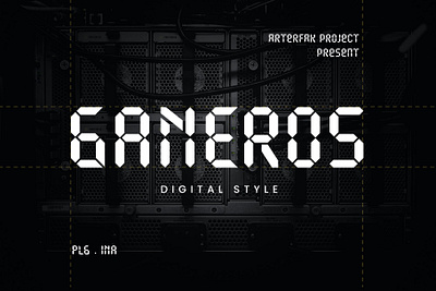 Ganeros - Digital Futuristic digital display font font futuristic headline space sport techno font ui