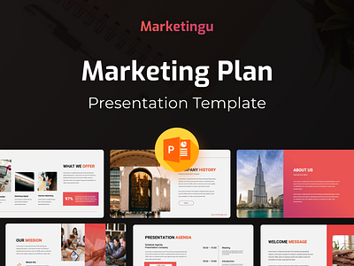 Marketingu – Marketing Plan PowerPoint Presentation Template business creative design illustration infographic marketing plan powerpoint powerpoint template presentation