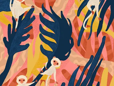 Monkey Poster character color illustration jungle monkey poster poster design print procreate texture