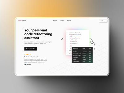 CODEBLOCK - Your Personal Code Refactoring Assistant ui ux webdesign