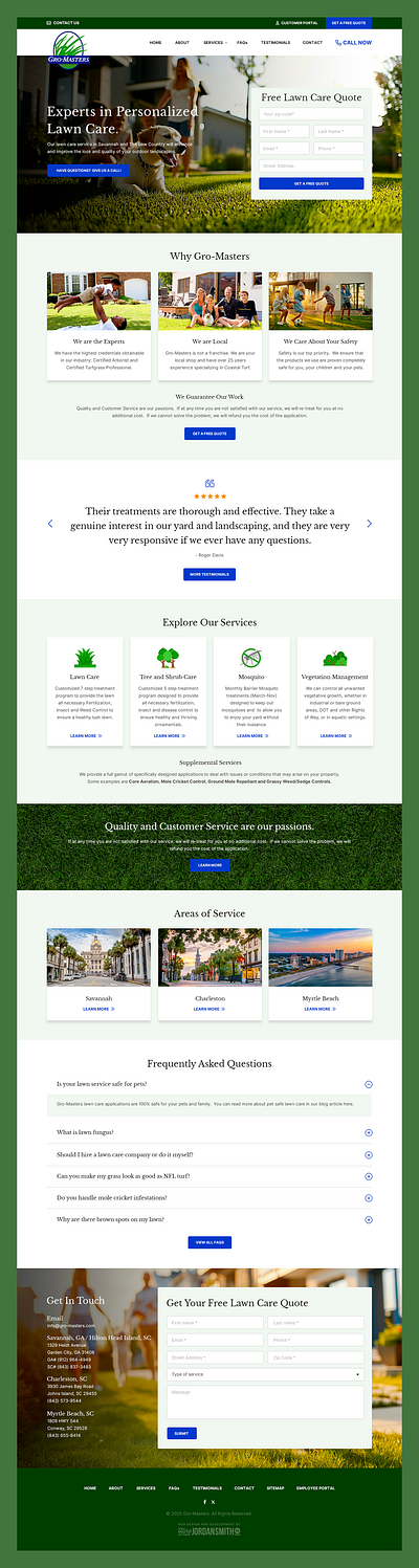 Gro-Masters // Web Design landscape landscaping lawn lawn care tree care web design yard