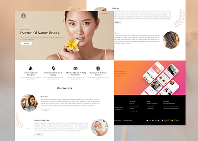 Saloon App Landing Page app ui beauty figma hairspa hairstyle home page landing page logo saloon spa ui ui design website laning page website ui