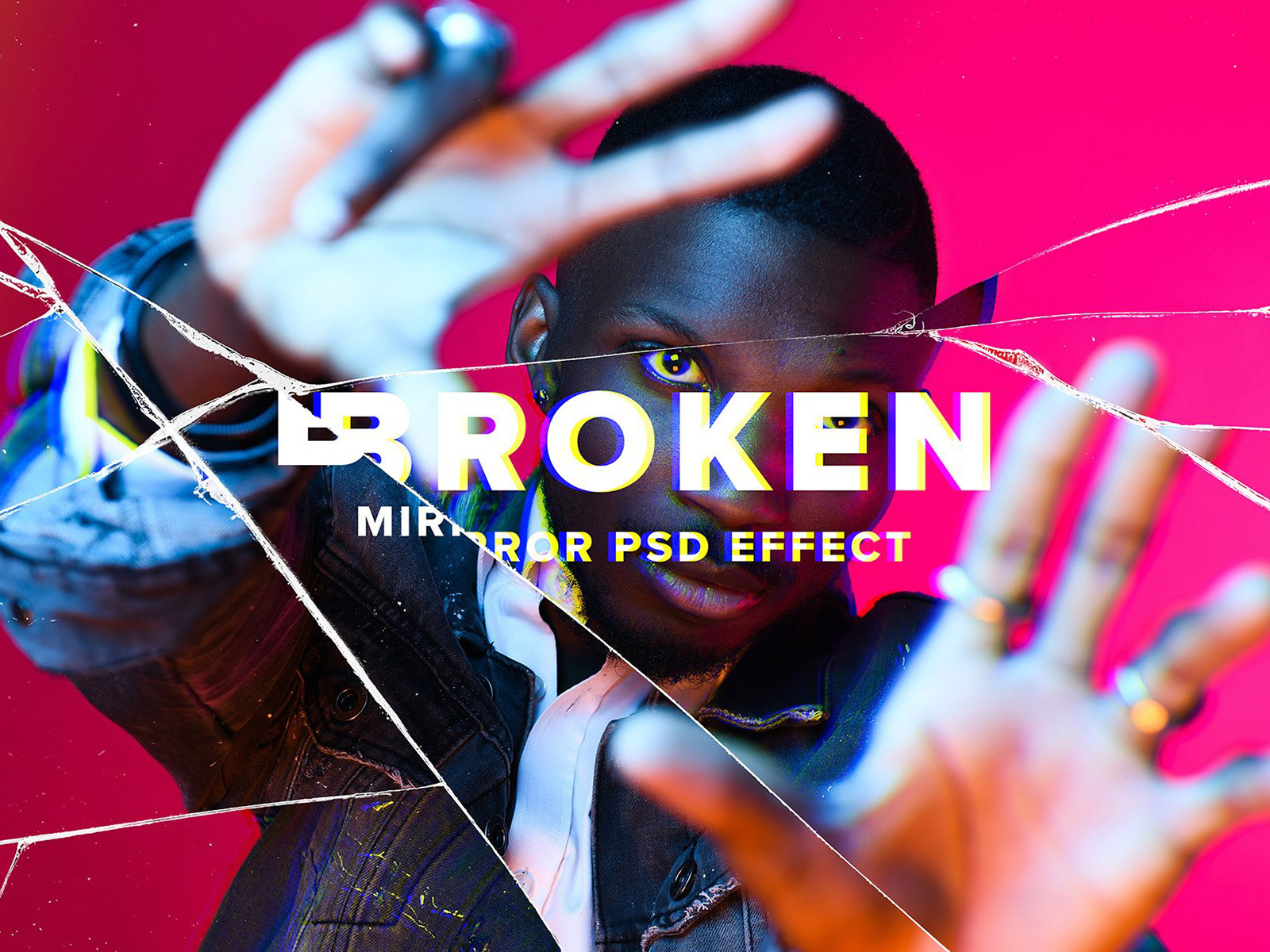 Broken Mirror Photo Effect by Pixelbuddha on Dribbble, image size:1600x1200