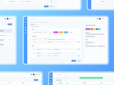 Household - Create a Rule app design builder cards engine preview rule ui ux