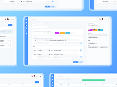 Household - Create a Rule app design builder cards engine preview rule ui ux