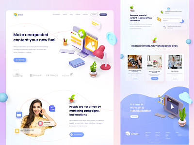 🐣 creative content landing page 🐣 3d buttons content design illustration landing page landing page ui ui user interface ux web web design website website design