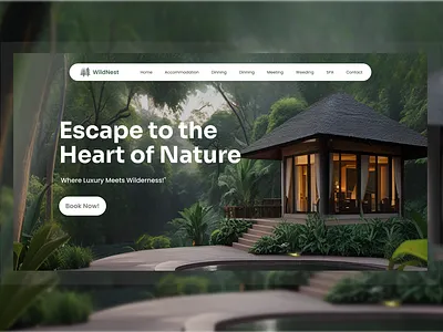 "WildNest Resort UI/UX Design – A Luxurious Escape into Nature" eco logde forest green hotel jungle lodge luxurious luxuryretreat national park stay relaxing resort uiux userexperience wilderness wildliferesort