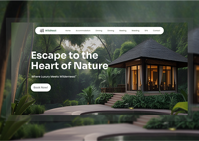 "WildNest Resort UI/UX Design – A Luxurious Escape into Nature" eco logde forest green hotel jungle lodge luxurious luxuryretreat national park stay relaxing resort uiux userexperience wilderness wildliferesort