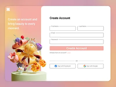 Signup Page Design with Figma – Flower Shop 💐 figma signup ui uidesign user interface ux uxui web design webdesign