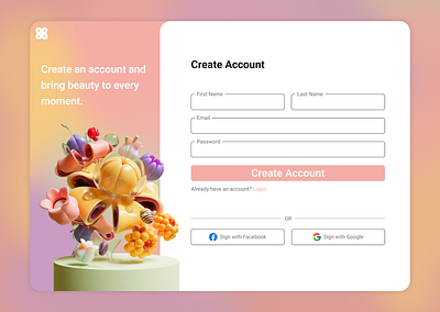 Signup Page Design with Figma – Flower Shop 💐 figma signup ui uidesign user interface ux uxui web design webdesign