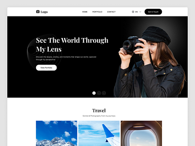 Photography Portfolio Website Design design figma landingpage modern photography portfolio ui uiux webdesign websitedesign