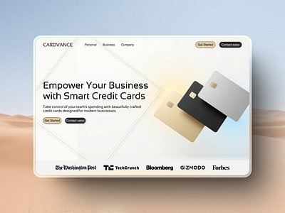 CARDVANCE - Modern Credit Card Management Landing Page ui ux webdesign