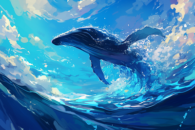 whale painting illustration