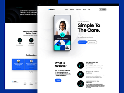 Nucleus Homepage ai b2b homepage login payment registration saas ui ux verification website