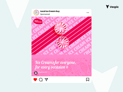 Ice Cream Social media poster branding graphic design instagram post poster social media