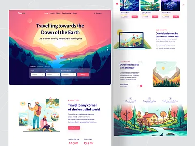 Travel Agency Landing Page 2021 trend clean clean ui colors designer homepage minimal popular shot sajib tour travel travel agency travelling trend trip planner ui uidesign web website website design