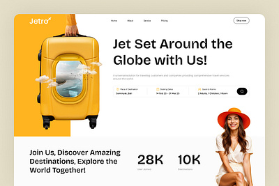 Jetro - Travel Booking Responsive Design adventure destination flight flight booking online booking reservation responsive website ticket tour tourism transportation travel agency travel website traveling trip trip planner vacation web app web design website design