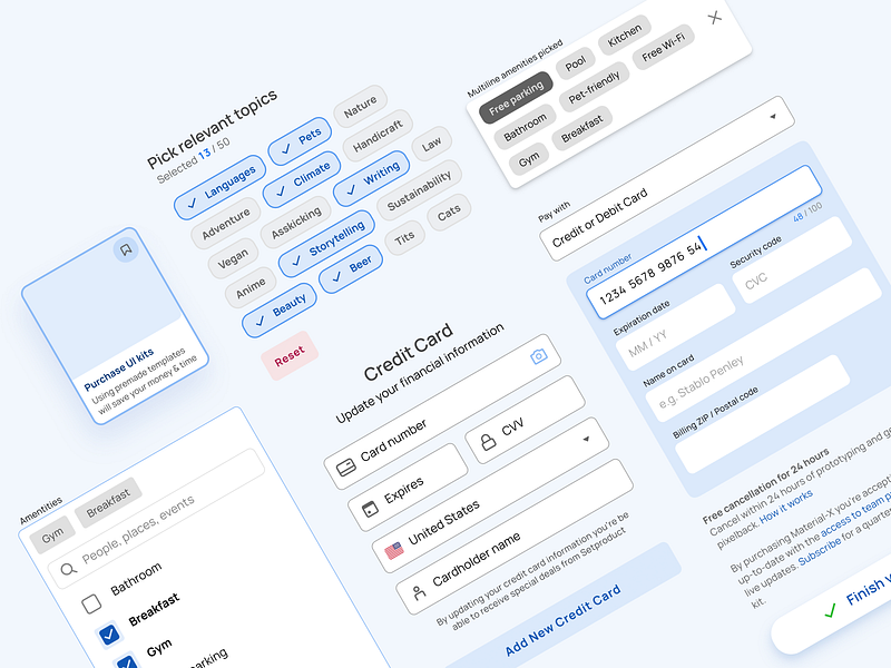 Components UI design - Figma Material X kit android app button checkbox design design system field figma filter form input ios material mobile multiselect templates text ui ui kit web
