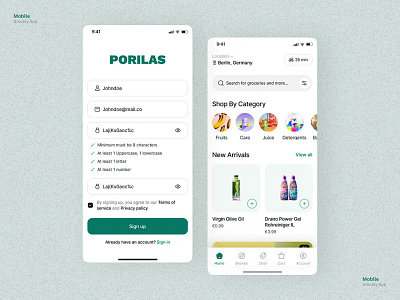 Groceries Shopping App animation motion graphics ui