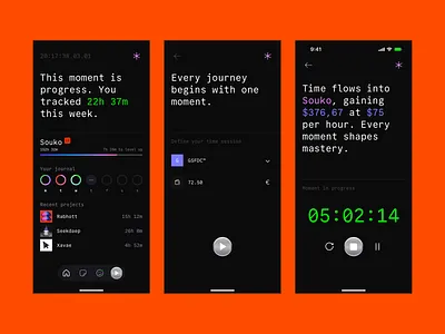 Time tracking app concept design development javascript journal meta mobile app pwa react social media time management time tracker ui ux uxui