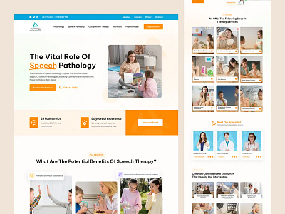 Speech Pathology Healthcare Landing Page branding motion graphics ui