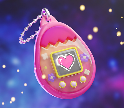 Love Tamagotchi 3d 3d art blender cartoon cute japan product design render retro tamagotchi toys