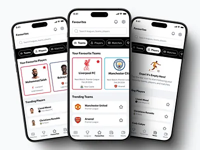 Crafting a Football App Experience Tailored for Fans - WIP 🚧 design experience fans football interface mobileapp soccer sports ui uiux uiuxdesign user experience user interface ux ux design