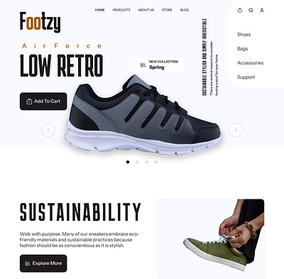 Footwear Landing Page UI/UX