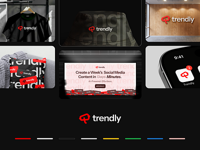 Bento of Trendly's branding branding graphic design logo