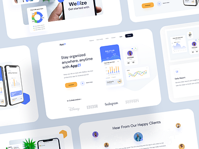 App21 - Mobile App Website Template agency website app app landing app landing page branding design illustration landingpage mobile app landing page product product landing page products saas saas website ui ux