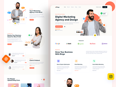 Digital Marketing Agency III agency agency website best shot bsuiness agency creative design digital marketing website design landing page marketing agency modern saas service landing page trend 2021 ui uiux web website