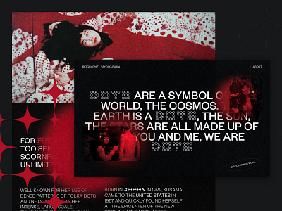 Yayoi Kusama website experiment ✨ dark experiment experimental minimal red simple typography ui web