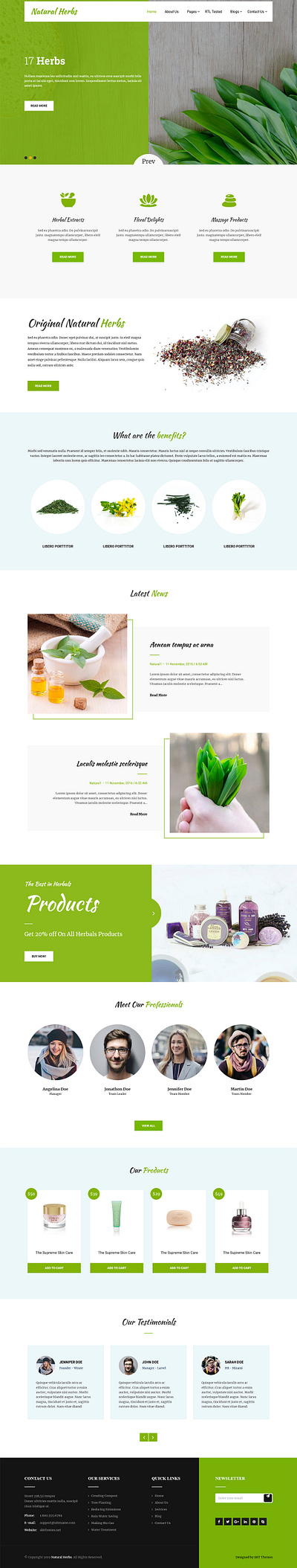 Natural Herbs Lite - Free Herbal WordPress Theme essential oils wp theme