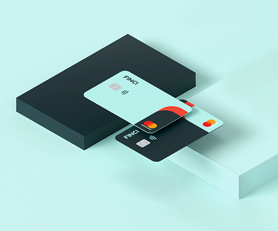 Finci Cards Visuals 3d bank bank app bank card banking app branding cards credit card design product visualization